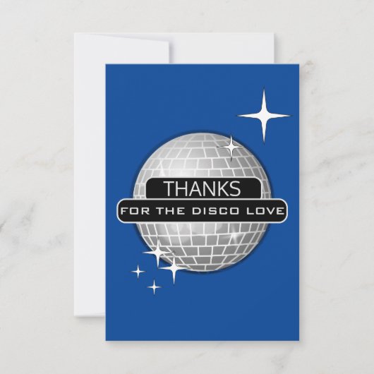 ディスコラブボールレトロバースデーに感謝 サンキューカード (正面)