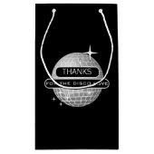 ディスコラブボールレトロバースデーに感謝 スモールペーパーバッグ (裏面)