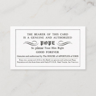 ディスコルディアンポープカード 名刺