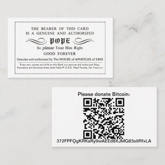 ディスコルディアンポープカード 名刺 (正面/裏面)