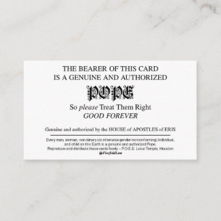 ディスコルド教皇カード 名刺