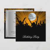 ディスコレトロダンスバースデーパーティー招待状 招待状 (正面/裏面)