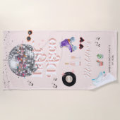 ディスコレトロローラスケートで滑る |バチェロレッテ ビーチタオル (正面)