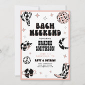 ディスコレトロ女性のカーボーイバチェロレッテロデオナッシュビル 招待状 (正面)