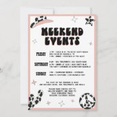 ディスコレトロ女性のカーボーイバチェロレッテロデオナッシュビル 招待状 (裏面)