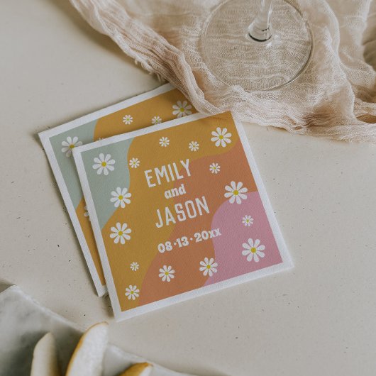 ディスコレトロ結婚ズカクテルナプキンス スタンダードカクテルナプキン