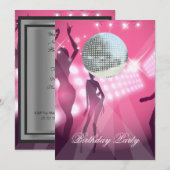 ディスコレトロ誕生日パーティー招待状 招待状 (正面/裏面)
