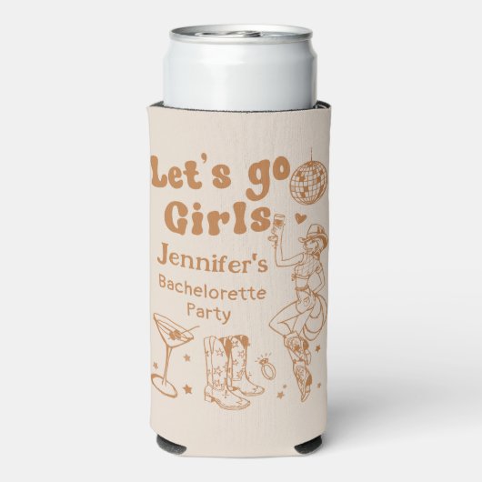 ディスコロデオ女性のカーボーイクールバチェロレッテ スリム缶クーラー (Seltzer裏面)