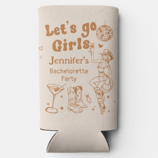 ディスコロデオ女性のカーボーイクールバチェロレッテ スリム缶クーラー (裏面)