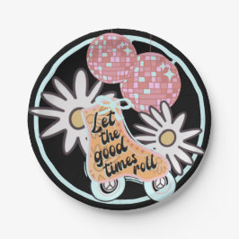 ディスコローラスケートで滑るパーティー ペーパープレート