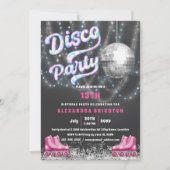 ディスコローラスケートで滑る誕生日パーティー 招待状 (正面)