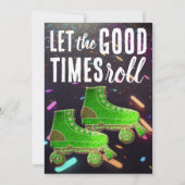 ディスコローラスケート誕生日グリッターローラスケート 招待状 (裏面)