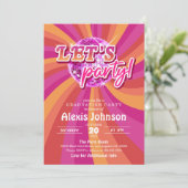 ディスコ卒業招待状（ピンク） 招待状 (スタンド正面)
