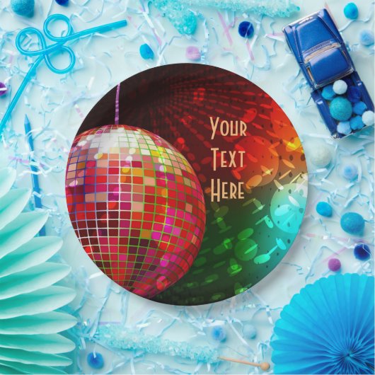 ディスコ夜70年代のレトロのディスコの球 ペーパープレート (パーティー)