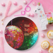 ディスコ夜70年代のレトロのディスコの球 ペーパープレート (パーティー)