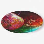 ディスコ夜70年代のレトロのディスコの球 ペーパープレート (アングル)