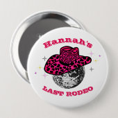 ディスコ女性のカーボーイかわいい&ピンクバチェロレッテギフト 缶バッジ (正面&裏面)