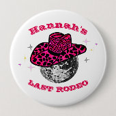 ディスコ女性のカーボーイかわいい&ピンクバチェロレッテギフト 缶バッジ (正面)