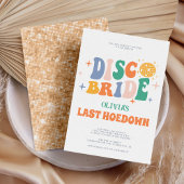 ディスコ女性のカーボーイシックピーチレトロバチェロレッテ 招待状