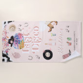 ディスコ女性のカーボーイナッシュビルピンクロデオ |バチェロレッテ ビーチタオル