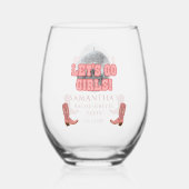 ディスコ女性のカーボーイバチェロレッテガールズウィークエンド ステムなしワイングラス (正面)