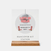 ディスコ女性のカーボーイバチェロレッテハングオーバーキットステーション アクリルサイン (正面)