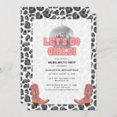 ディスコ女性のカーボーイバチェロレッテレッツゴーガールズ 招待状 (正面/裏面)