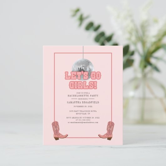 ディスコ女性のカーボーイバチェロレッテ招待状 (スタンド正面)