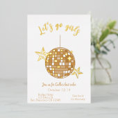 ディスコ女性のカーボーイバチェロレッテ旅程ラストロデオ 箔招待状 (立ち正面)