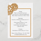 ディスコ女性のカーボーイバチェロレッテ旅程ラストロデオ 箔招待状 (裏面)