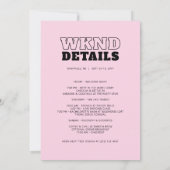 ディスコ女性のカーボーイバチェロレッテ週末の日程 招待状 (裏面)