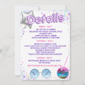 ディスコ女性のカーボーイバチェロレッテ週末の日程 招待状 (裏面)