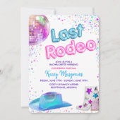 ディスコ女性のカーボーイバチェロレッテ週末の日程 招待状 (正面)