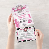 ディスコ女性のカーボーイバチェロレッテ週末パーティー オールインワン招待状 (貼ってはがせる)