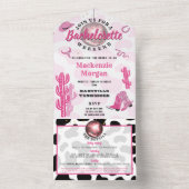 ディスコ女性のカーボーイバチェロレッテ週末パーティー オールインワン招待状 (内側)