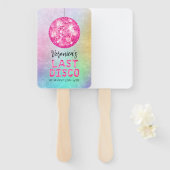 ディスコ女性のカーボーイバチェロレッテ ハンドファン (正面&裏面)