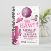 ディスコ女性のカーボーイバチェロレッテ 招待状 (スタンド正面)