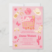 ディスコ女性のカーボーイバチェロレッテ 招待状 (正面)