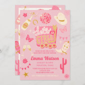 ディスコ女性のカーボーイバチェロレッテ 招待状 (正面/裏面)