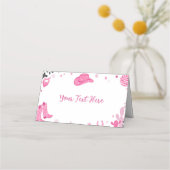 ディスコ女性のカーボーイバースデーパーティー座席表 プレイスカード (正面)