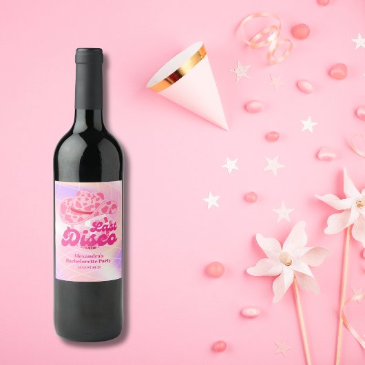 ディスコ女性のカーボーイピンクロデオバチェロレッテ ワインラベル