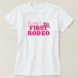 ディスコ女性のカーボーイファーストロデオ Tシャツ