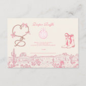 ディスコ女性のカーボーイベビーシャワーおむつラッフル エンクロージャーカード (正面)