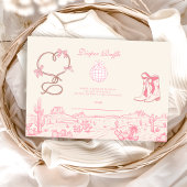 ディスコ女性のカーボーイベビーシャワーおむつラッフル エンクロージャーカード