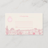 ディスコ女性のカーボーイベビーシャワーノートベビー エンクロージャーカード (正面)