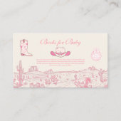 ディスコ女性のカーボーイベビーシャワーブックベビー エンクロージャーカード (正面)