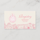 ディスコ女性のカーボーイベビーシャワー登録 エンクロージャーカード (正面)