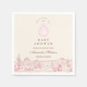 ディスコ女性のカーボーイベビーシャワー スタンダードカクテルナプキン (正面)