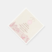 ディスコ女性のカーボーイベビーシャワー スタンダードカクテルナプキン (角)