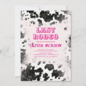 ディスコ女性のカーボーイホットピンクウェスタンバチェロレッテ 招待状 (正面)